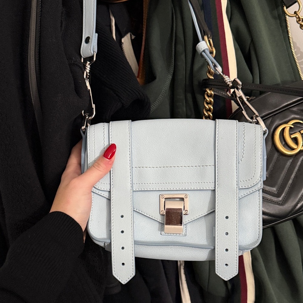 Proenza Schouler Light Blue Leather Crossbody Bag